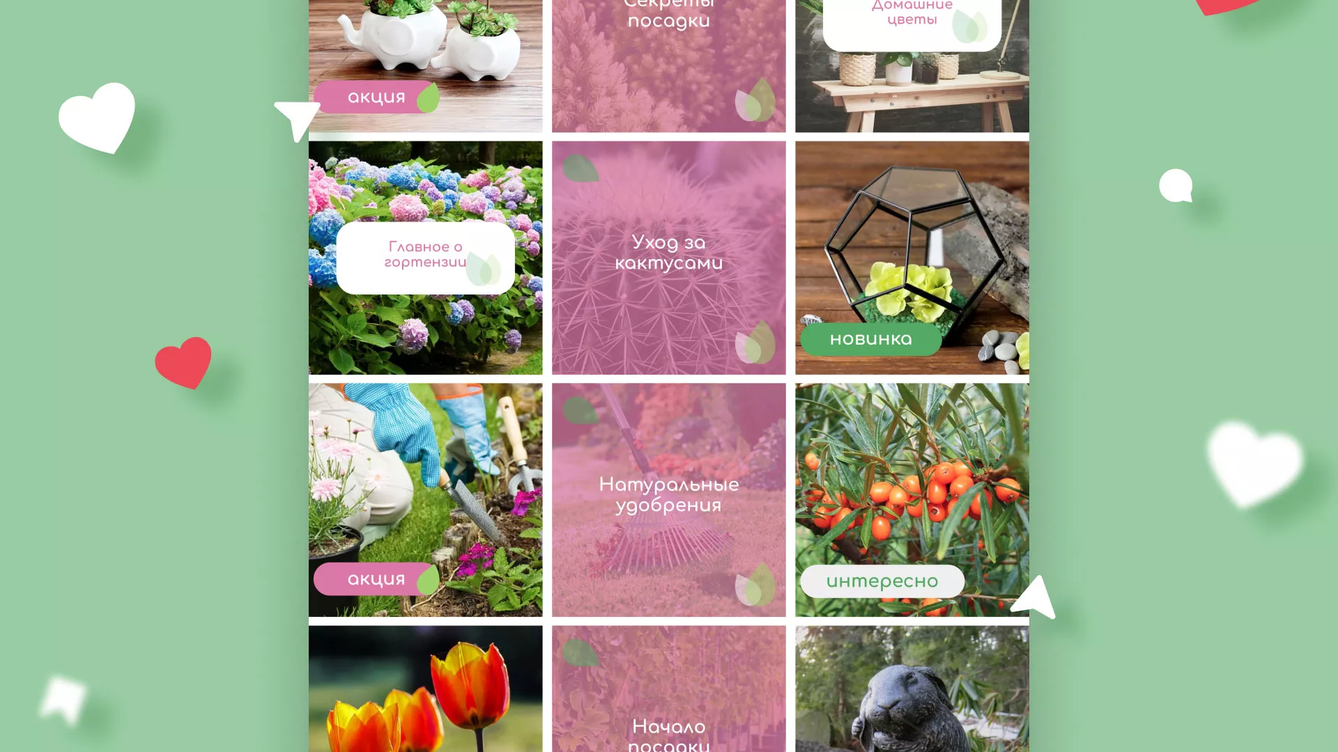 Разработка оформления профиля Instagram для магазина «Floraint» в Каргате
