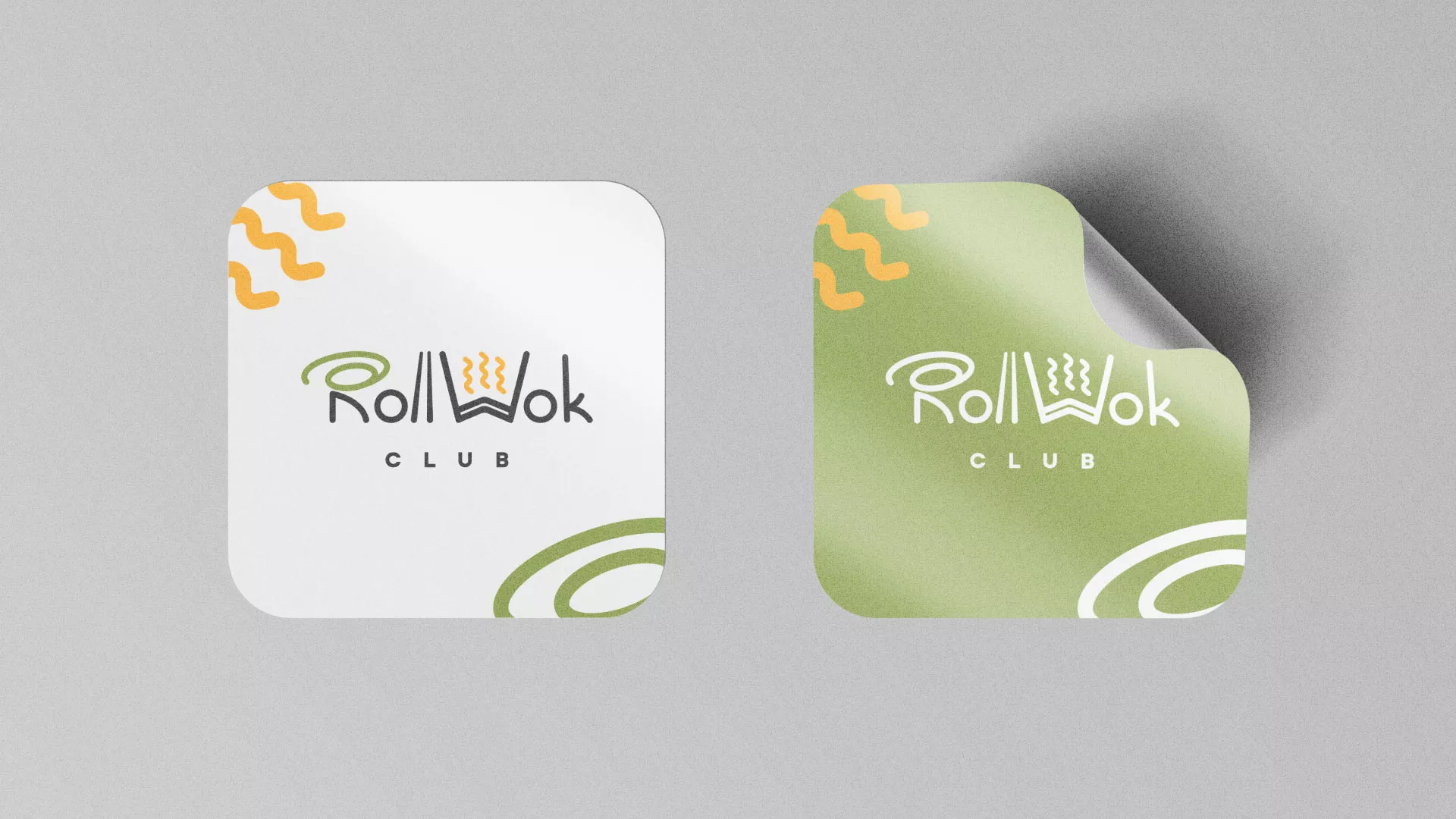 Разработка логотипа и фирменного стиля суши-бара «Roll Wok Club» в Каргате
