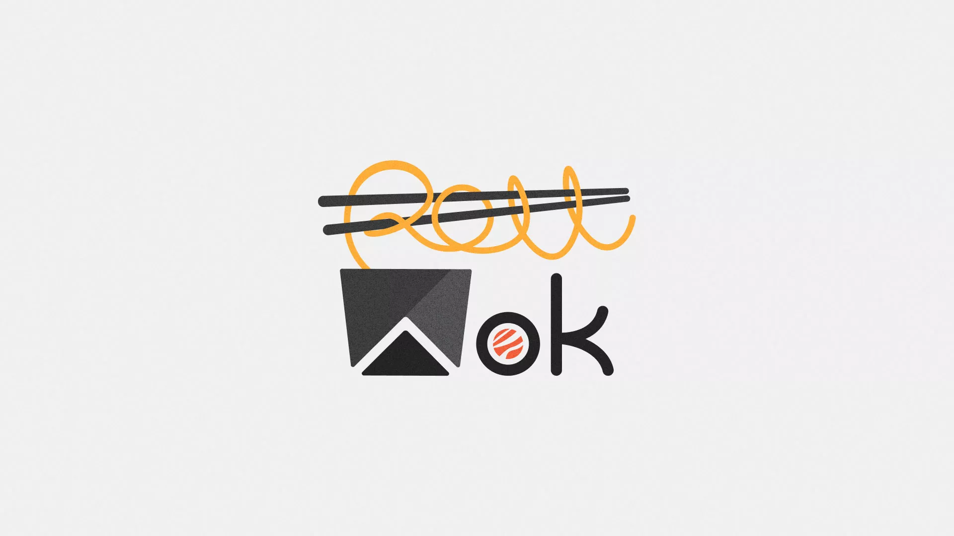 Разработка логотипа в Каргате для суши-бара «Roll Wok Club» Разработка логотипа в Каргате для суши-бара «Roll Wok Club»